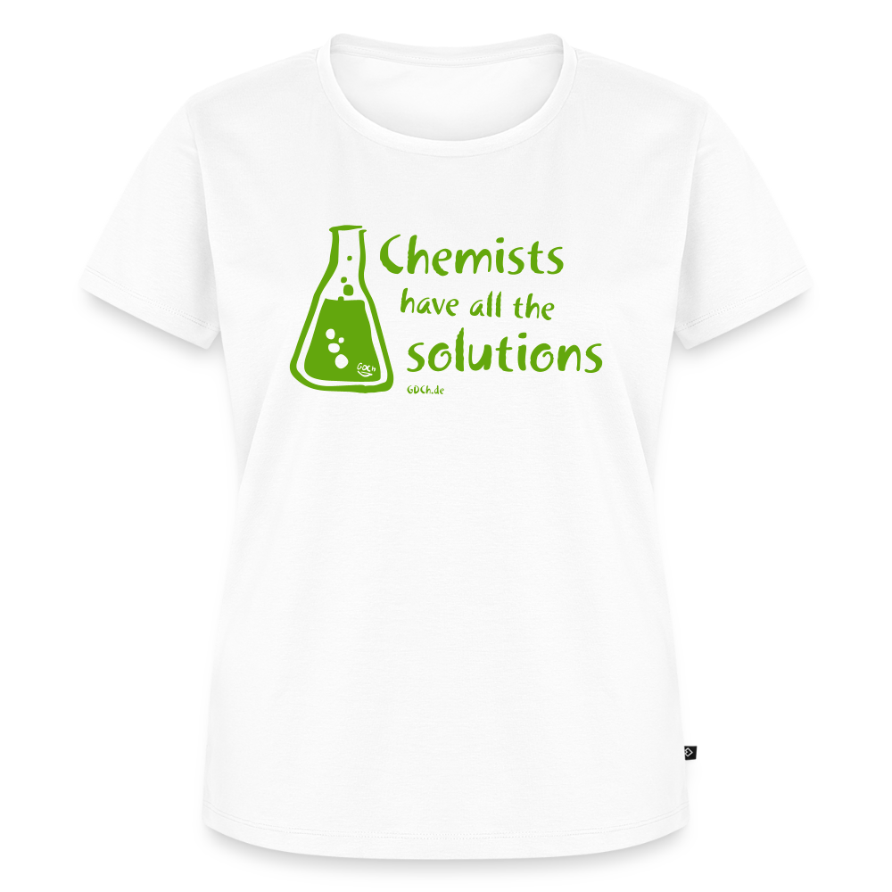 „Chemists have all the solutions“ Frauen Premium T-Shirt - Weiß
