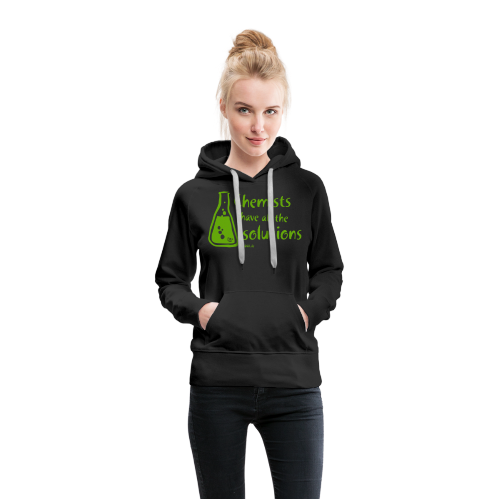 „Chemists have all the solutions“ Frauen Premium Hoodie - Schwarz