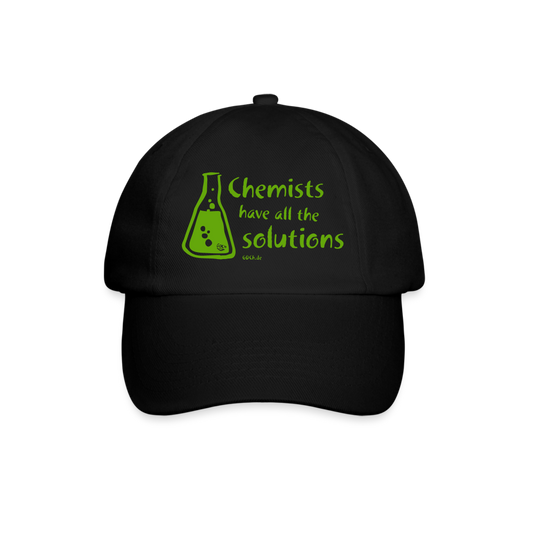 „Chemists have all the solutions“ Baseballkappe - Schwarz/Schwarz