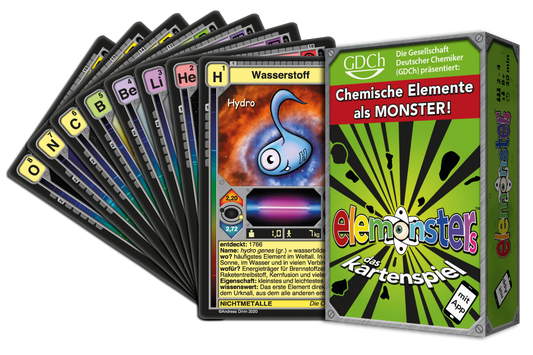 Elemonsters: das Kartenspiel mit den chemischen Elementen als Monster – plus Smartphone-App