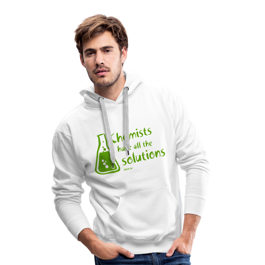 „Chemists have all the solutions“ Men’s Premium Hoodie - weiß