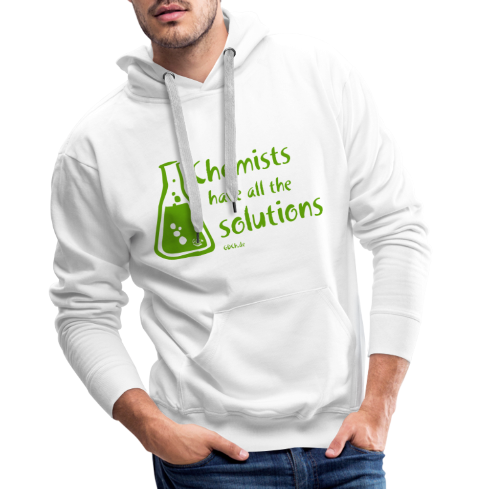 „Chemists have all the solutions“ Men’s Premium Hoodie - weiß