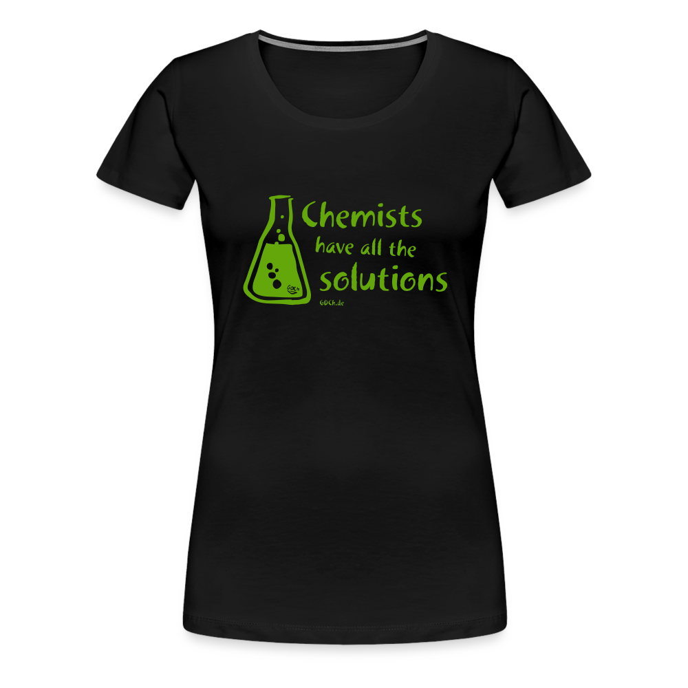 „Chemists have all the solutions“ Frauen Premium T-Shirt - Schwarz