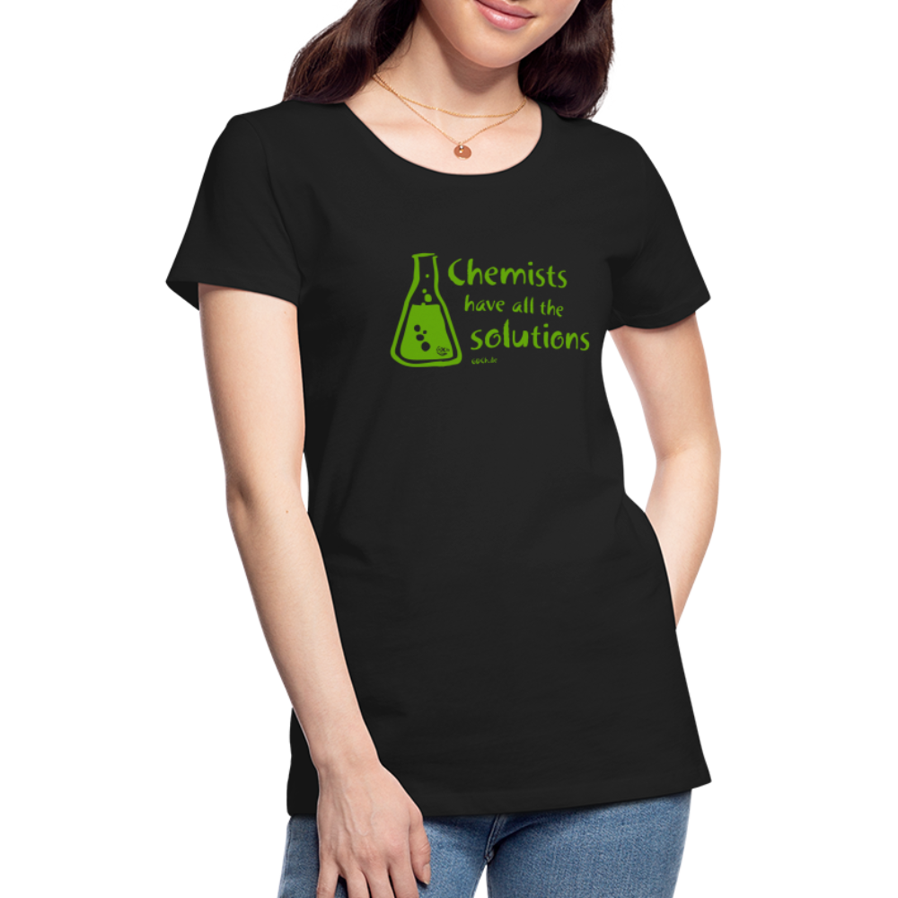 „Chemists have all the solutions“ Frauen Premium T-Shirt - Schwarz