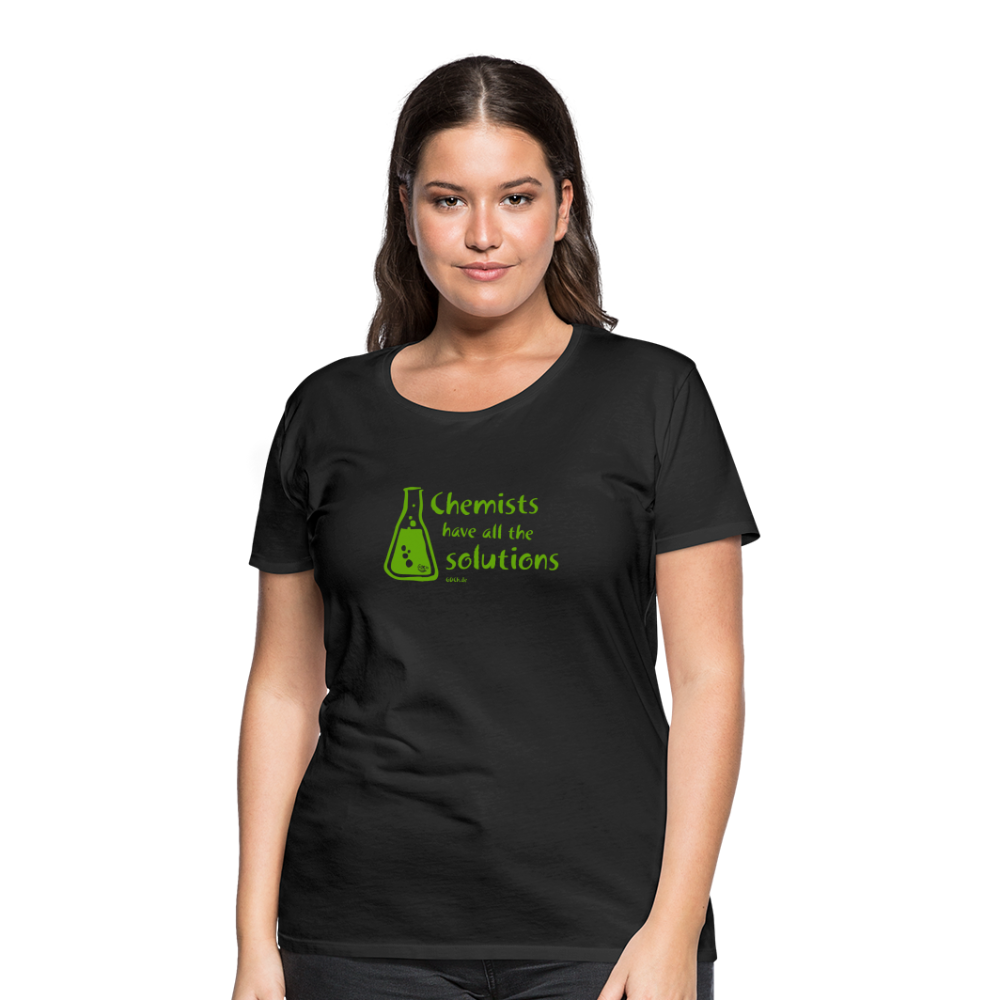 „Chemists have all the solutions“ Frauen Premium T-Shirt - Schwarz