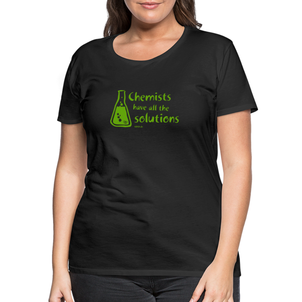 „Chemists have all the solutions“ Frauen Premium T-Shirt - Schwarz