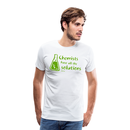 „Chemists have all the solutions“ Männer Premium T-Shirt - weiß