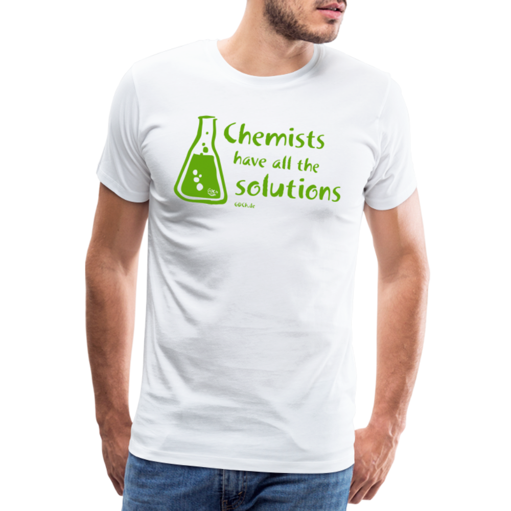 „Chemists have all the solutions“ Männer Premium T-Shirt - weiß