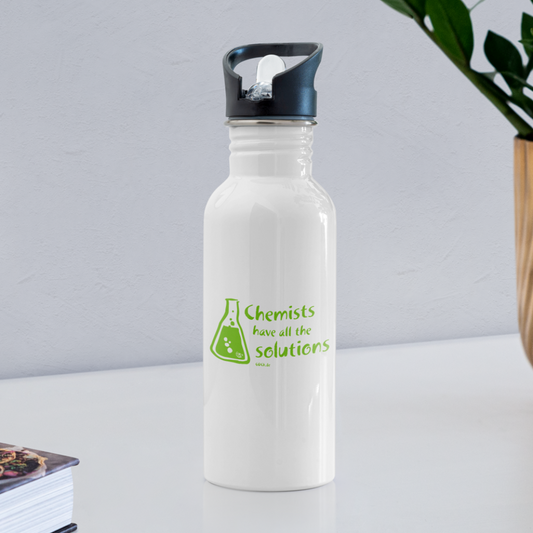 Trinkflasche „Chemists have all the solutions“ - weiß