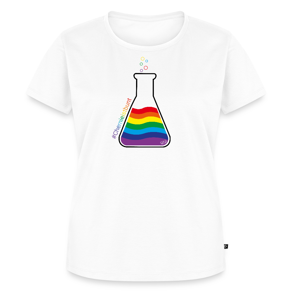 Frauen Premium T-Shirt "Chemie ist bunt" - Weiß
