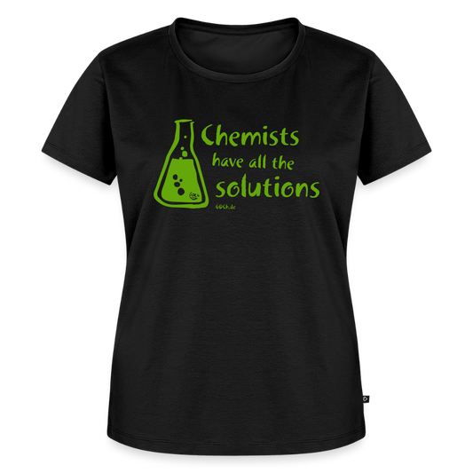 „Chemists have all the solutions“ Frauen Premium T-Shirt - Schwarz