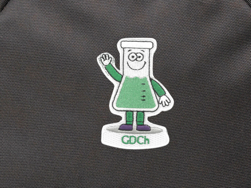 Bügelpatches mit dem Erlenmeyerchen