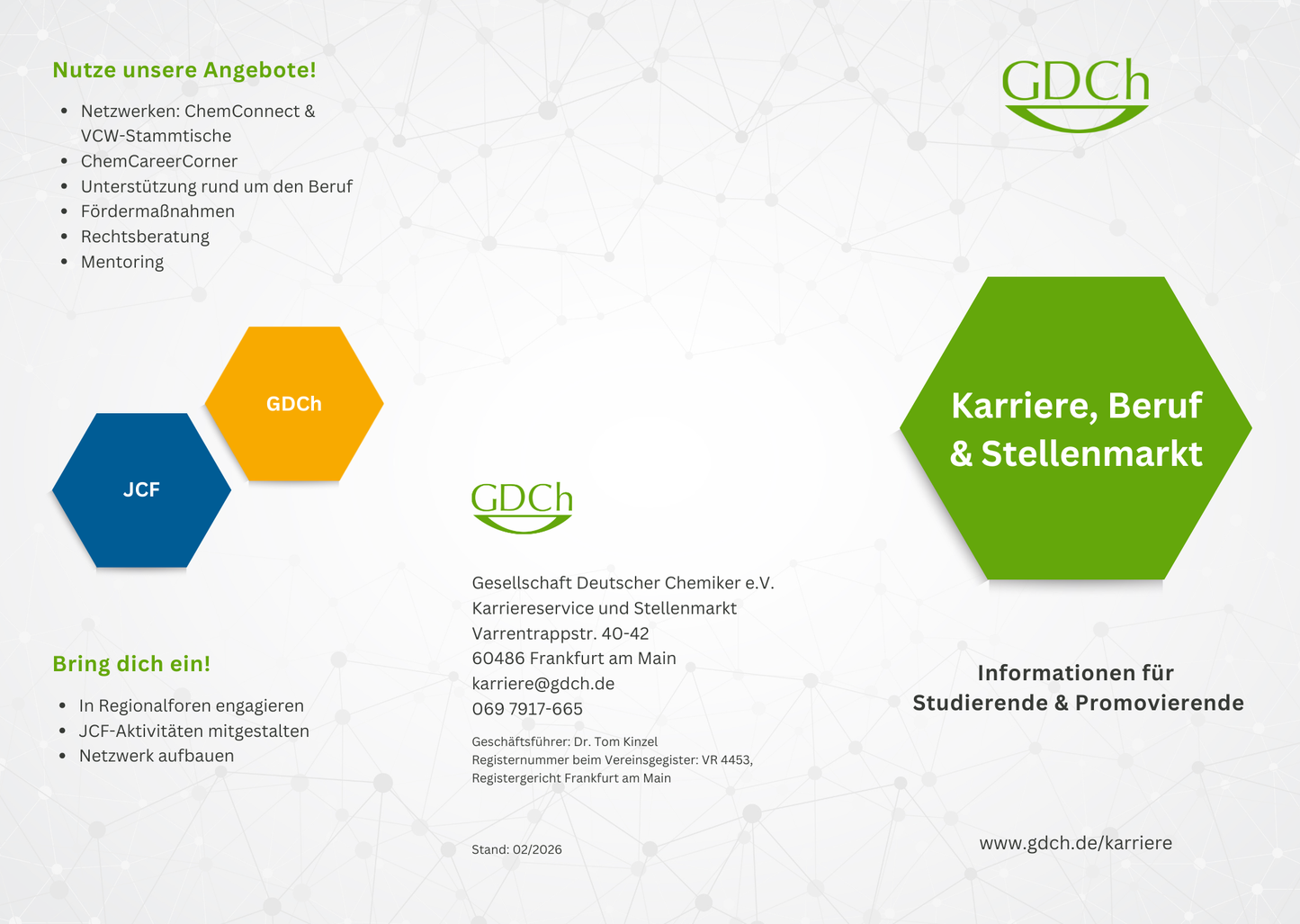 Flyer "Karriere, Beruf & Stellenmarkt"