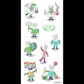 Stickerbogen "Erlenmeyerchen"