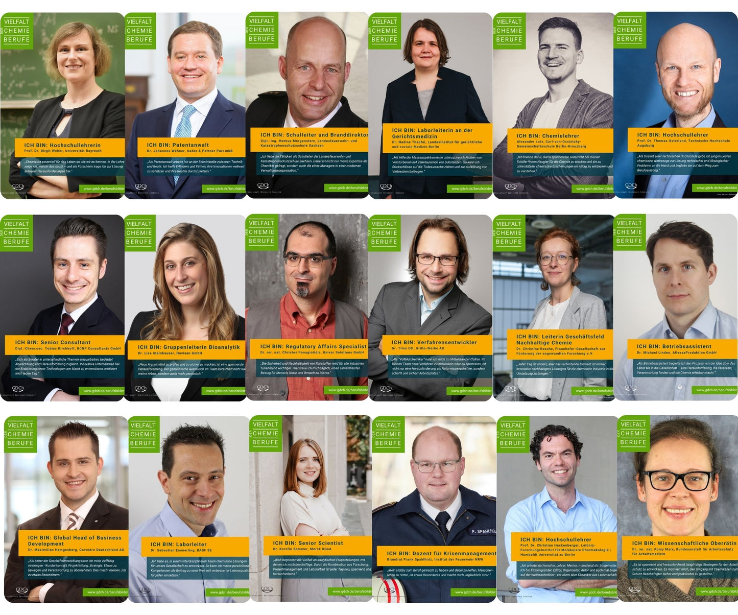 Posterreihe "Vielfalt der Chemieberufe"