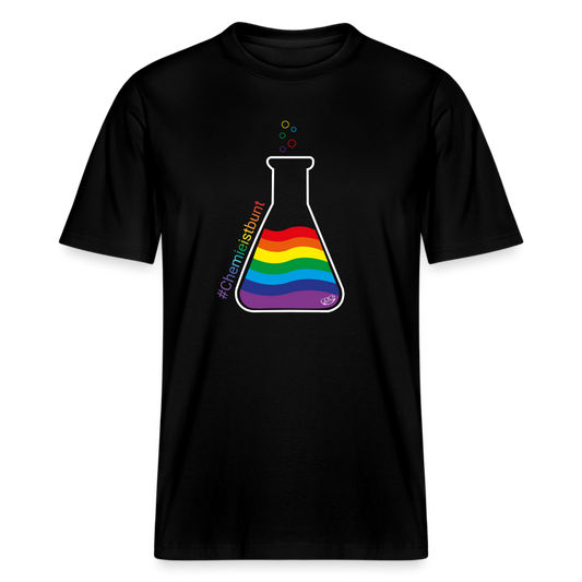 Unisex-Bio-Shirt "Chemie ist bunt" - Schwarz