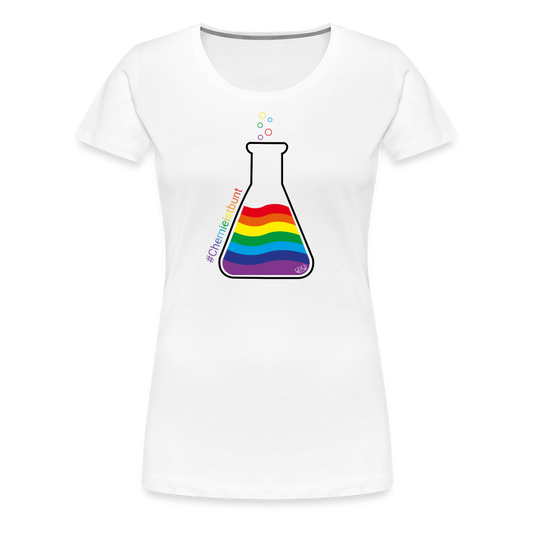 Frauen Premium T-Shirt "Chemie ist bunt" - Weiß