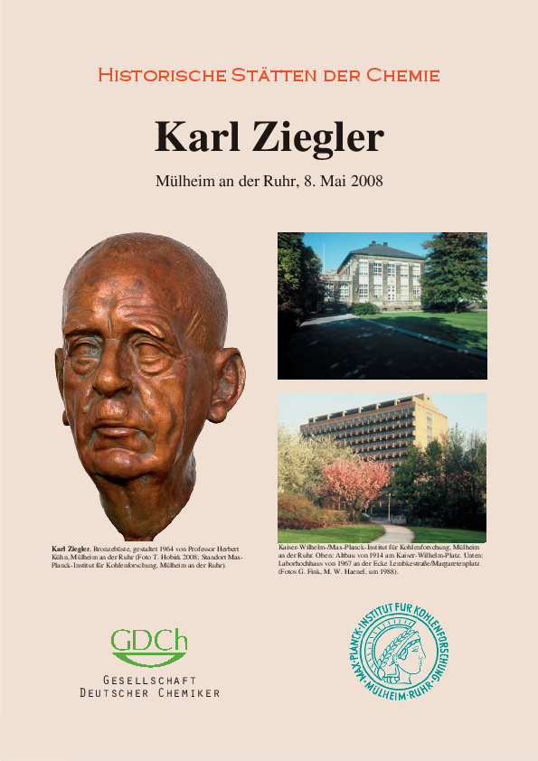 2008 - Wirkungsstätte von Karl Ziegler in Mülheim/Ruhr