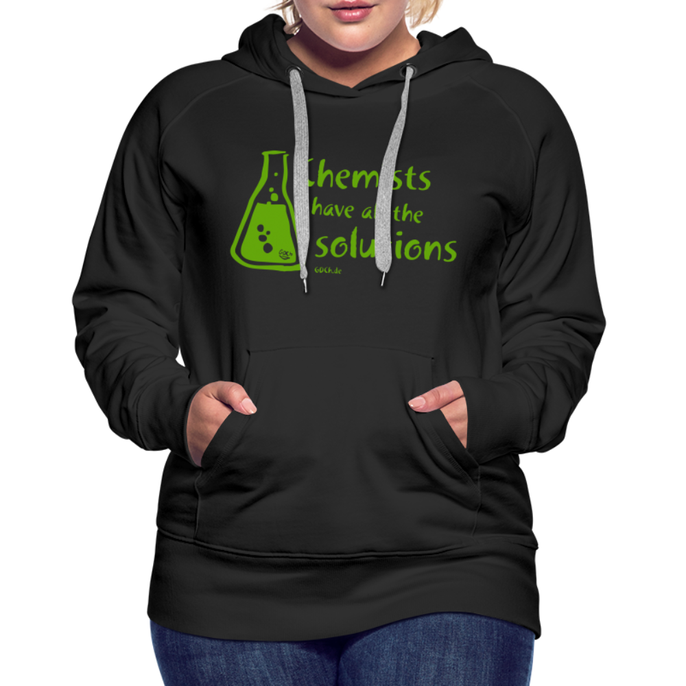 „Chemists have all the solutions“ Frauen Premium Hoodie - Schwarz