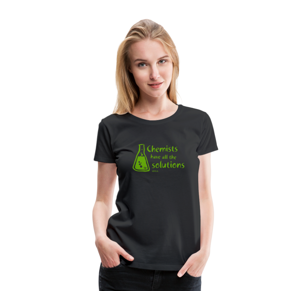 „Chemists have all the solutions“ Frauen Premium T-Shirt - Schwarz