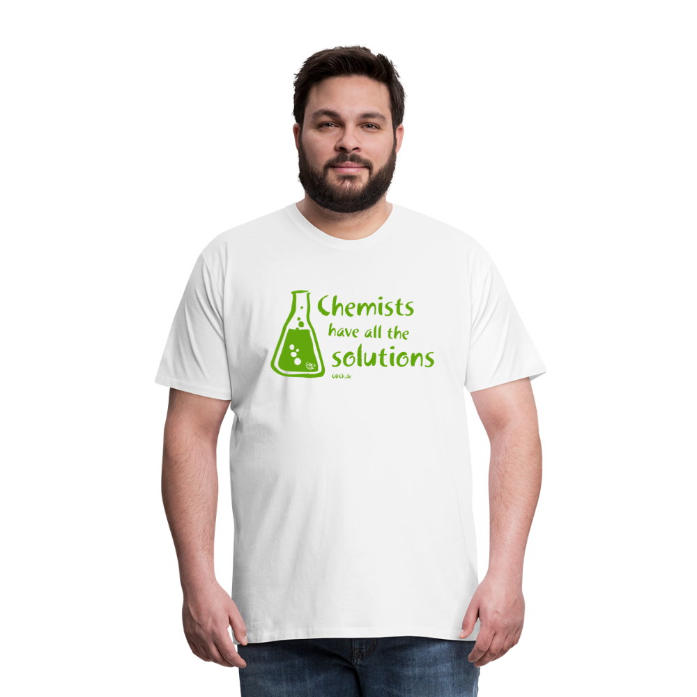„Chemists have all the solutions“ Männer Premium T-Shirt - weiß