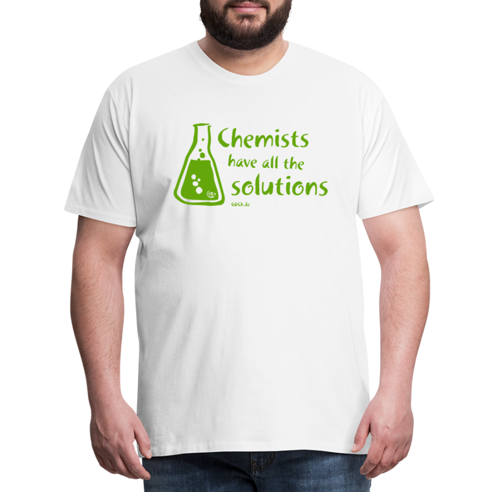 „Chemists have all the solutions“ Männer Premium T-Shirt - weiß
