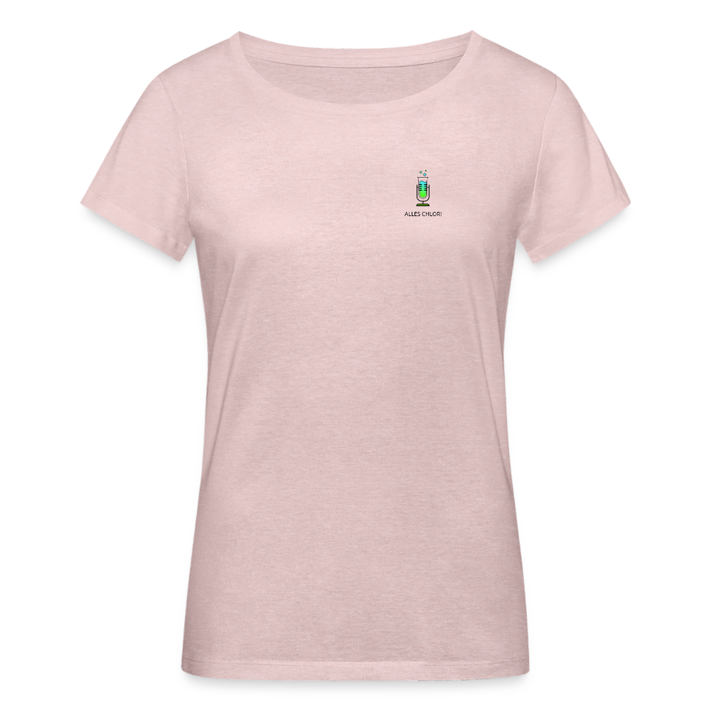 Alles Chlor! (kleines Logo) - Frauen Bio-T-Shirt - Rosa-Creme meliert